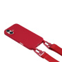 Husă mată cu curea reglabilă pentru iPhone 16 - bordo