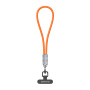 DUX DUCIS 2în1 cablu de date și încărcare din silicon și curelușă - USB-C la USB-C - 30 cm - portocaliu