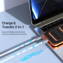 DUX DUCIS 2în1 cablu de date și încărcare din silicon și curelușă - USB-C la USB-C - 30 cm - alb