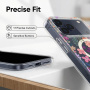 Husă transparentă cu sclipici, model floral și MagSafe pentru iPhone 14 Plus / 15 Plus - roz