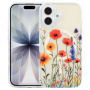Husă transparentă cu sclipici, model cu flori de câmp și MagSafe pentru iPhone 17 - colorat