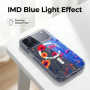 Husă transparentă cu sclipici, model cu flori de câmp și MagSafe pentru iPhone 14 Plus / 15 Plus - colorată