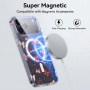 Husă transparentă cu sclipici, model cu fundițe și MagSafe pentru iPhone 15 Pro Max - roz