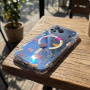 Husă transparentă cu sclipici, model cu fundițe și MagSafe pentru iPhone 15 Pro Max - roz