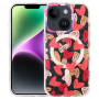 Husă transparentă cu sclipici, model cu inimioare și MagSafe pentru iPhone 13 / 14 - roz