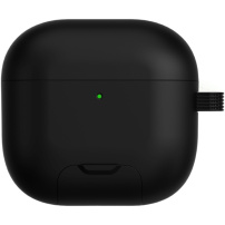 Husă cu suport rabatabil și carabină pentru AirPods 4 / 5 - negru