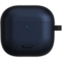 Husă cu suport rabatabil și carabină pentru AirPods 4 / 5 - albastru închis