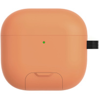Husă cu suport rabatabil și carabină pentru AirPods 4 / 5 - portocaliu