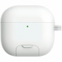 Husă cu suport rabatabil și carabină pentru AirPods 4 / 5 - albă