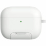Husă cu suport pliabil și carabină pentru AirPods Pro 3 - albă
