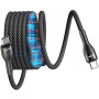 ENKAY cablu magnetic împletit de date și încărcare - USB-C la USB-C - 2 m - negru