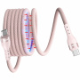 ENKAY cablu de date și încărcare magnetic împletit - USB-C la USB-C - 2 m - roz
