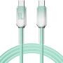 ENKAY Ice Clear cablu de date și încărcare împletit - USB-C la USB-C - 1 m - mentă