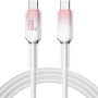 ENKAY Ice Clear cablu de date și încărcare împletit - USB-C la USB-C - 1 m - alb