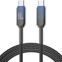 ENKAY Ice Clear cablu de date și încărcare împletit - USB-C la USB-C - 1 m - negru