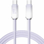 ENKAY Ice Clear cablu de date și încărcare împletit - USB-C la USB-C - 1 m - mov