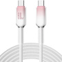 ENKAY Ice Clear cablu de date și încărcare împletit - USB-C la USB-C - 2 m - alb