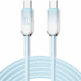 ENKAY Ice Clear cablu de încărcare și date împletit - USB-C la USB-C - 2 m - albastru
