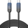 ENKAY Ice Clear cablu de date și încărcare împletit - USB-C la USB-C - 2 m - negru