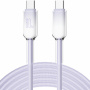 ENKAY Ice Clear cablu de încărcare și date împletit - USB-C la USB-C - 2 m - violet