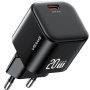 USAMS CC260 GaN mini adaptor de încărcare rapidă cu port USB-C - 20W - negru
