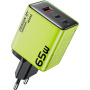 WEKOME WP-U45 GaN adaptor de încărcare rapidă cu porturi 2x USB-C / USB-A - 65W - verde