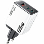 WEKOME WP-U45 GaN adaptor de încărcare rapidă cu porturi 2x USB-C / USB-A - 65W - alb