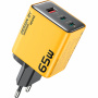 WEKOME WP-U45 GaN adaptor de încărcare rapidă cu porturi 2x USB-C / USB-A - 65W - galben