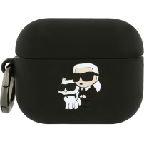Karl Lagerfeld 3D Logo NFT Karl and Choupette husă din silicon pentru AirPods Pro 3 - negru