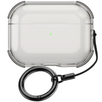Husă transparentă cu carabină pentru AirPods Pro - gri