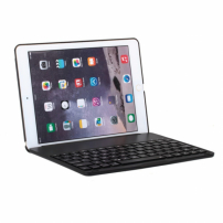 Carcasă WITSPAD din aluminiu, cu tastatură Bluetooth luminată, pentru iPad 9,7" (2017/2018) / Pro 9,7" / Air 1 / 2 - neagră