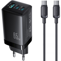 JOYROOM JR-TG10 set adaptor cu porturi 2x USB-C / USB-A și cablu USB-C la USB-C - 65W - 1,2 m - negru