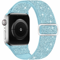 Curea sclipitoare din nailon cu cataramă glisantă pentru Apple Watch 42mm / 41mm / 40mm / 38mm - albastru