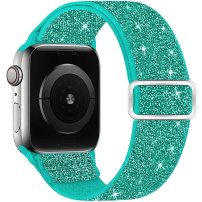 Curea din nailon sclipitoare cu cataramă glisantă pentru Apple Watch 42mm / 41mm / 40mm / 38mm - turcoaz