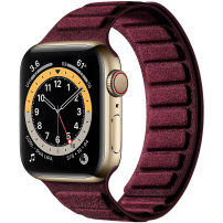 Curea magnetică din piele întoarsă pentru Apple Watch 42mm / 41mm / 40mm / 38mm - bordo