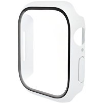 ENKAY carcasă mată cu sticlă securizată pentru Apple Watch 46mm - albă