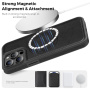 Husă de protecție din piele PU cu MagSafe pentru iPhone 13 Pro Max - negru
