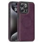Husă de protecție din piele PU cu MagSafe pentru iPhone 15 Pro Max - violet închis