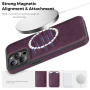Husă de protecție din piele PU cu MagSafe pentru iPhone 15 Pro Max - violet închis