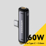 ESSAGER 2în1 reducție audio și de încărcare - 3,5 mm jack / USB-C la USB-C - gri
