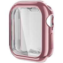 ENKAY carcasă din plastic moale cu protecție pentru ecran pentru Apple Watch 42mm (Series 10 / 11) - roz
