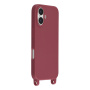 Husă mată cu curea reglabilă pentru iPhone 16 - bordo