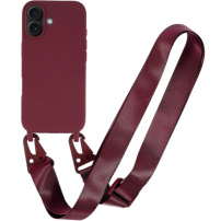 Husă mată cu curea reglabilă pentru iPhone 17 - bordo