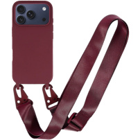 Husă mată cu curea reglabilă pentru iPhone 17 Pro Max - vișiniu