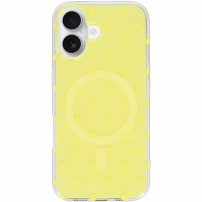 Husă lucioasă cu buline și MagSafe pentru iPhone 17 - galben