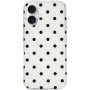 Husă lucioasă cu buline și MagSafe pentru iPhone 17 - alb-negru