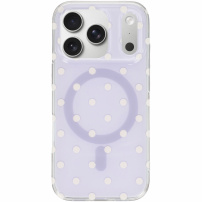 Husă lucioasă cu buline și MagSafe pentru iPhone 17 Pro Max - mov