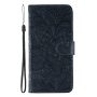 Husă tip carte cu model de dantelă pentru iPhone 15 Pro Max - albastru închis