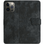 Husă tip carte cu model cu fluturi pentru iPhone 12 / 12 Pro - gri închis