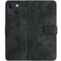 Husă tip carte cu model cu fluturi pentru iPhone 13 - gri închis